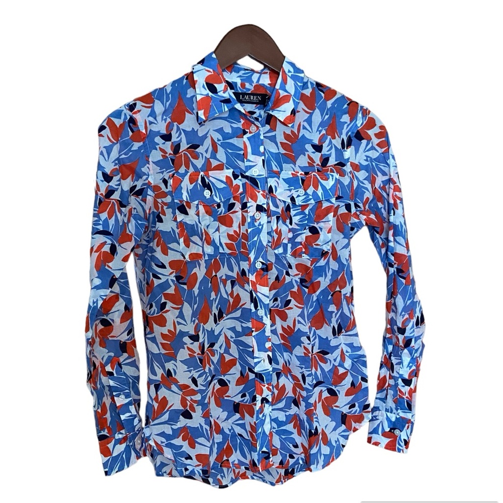 Lauren Ralph Lauren Floral print 100% Cotton Blouse / Shirt - Petite XS - NWT